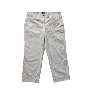 Talbots New England Chino Pants Womens 18W Beige Cotton Mature Minimalist Office